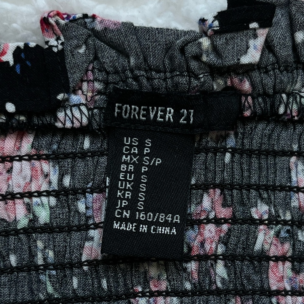 H&M DIVIDED Floral Ruched Mini Tank - Picture 3 of 3